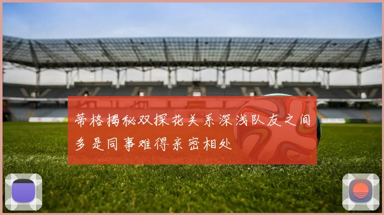 蒂格揭秘双探花关系深浅队友之间多是同事难得亲密相处